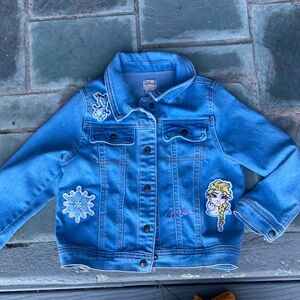 Disney Blue Denim Jean Jacket with Frozen Elsa Patches